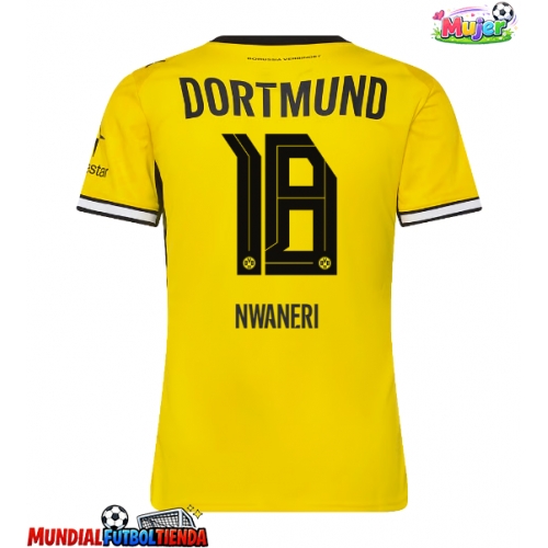 Camiseta Borussia Dortmund Ethan Nwaneri #18 Primera Equipación Replica 2026-27 para mujer mangas cortas